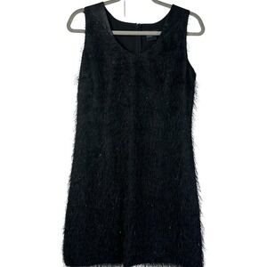 Armani exchange Little Black Dress Leather accents sparkly eyelash fringe Unique